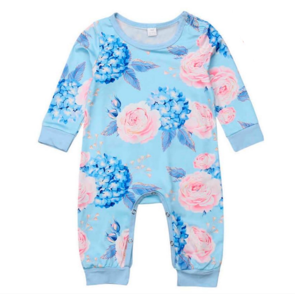 Baby Girl Long Sleeve Floral Baby Jumpsuit No Size but will fit 3 Months